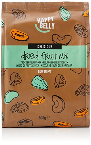 Marca Amazon - Happy Belly Mezcla de frutas deshidratada, 500 g