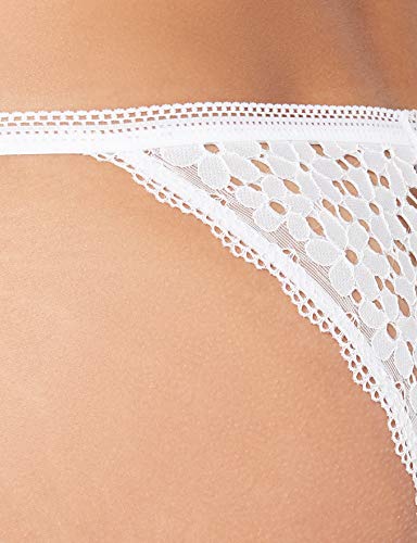 Marca Amazon - IRIS & LILLY Braga Brasileña de Encaje Mujer, Pack de 3, Multicolor (White/Soft Pink), S, Label: S