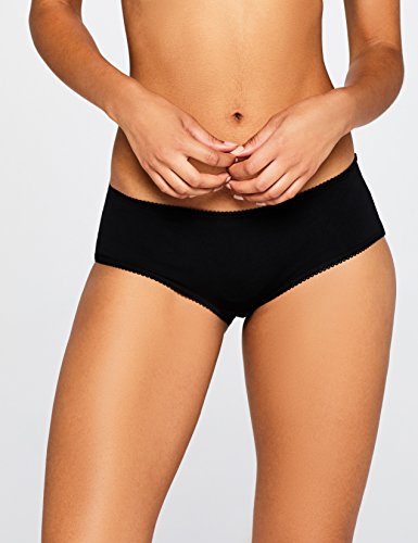 Marca Amazon - Iris & Lilly Culotte Mujer, Pack de 5, Multicolor (Black/Soft Pink/White), L, Label: L