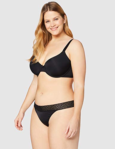 Marca Amazon - Iris & Lilly Sujetador Estilo Camiseta Mujer, Negro (Black), 95C, Label: 36C