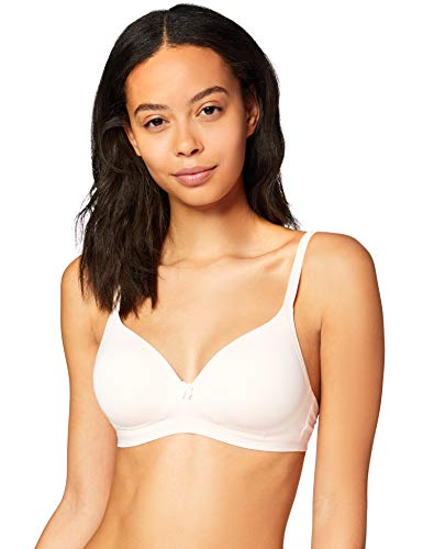 Marca Amazon - IRIS & LILLY Sujetador sin Aros con Relleno Mujer, Rosa (Soft Pink), 90D, Label: 34D