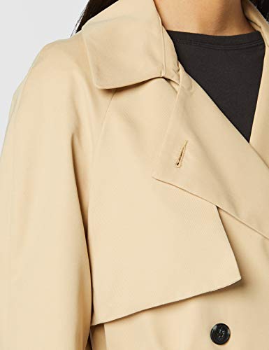 Marca Amazon - MERAKI Gabardina Trench con Cinturón Mujer, Beige (Beige), 40, Label: M