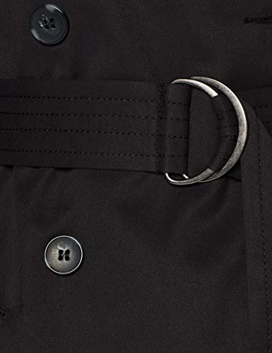 Marca Amazon - MERAKI Gabardina Trench con Cinturón Mujer, Negro (Negro), 40, Label: M