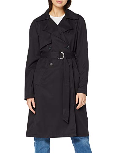 Marca Amazon - MERAKI Gabardina Trench con Cinturón Mujer, Negro (Negro), 40, Label: M