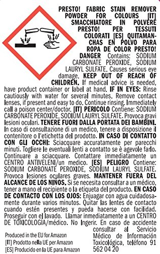 Marca Amazon - Presto! Quitamanchas en polvo para ropa de color, 80 lavados (2 Packs de 40 lavados)