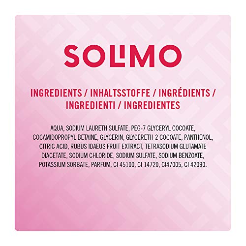 Marca Amazon - Solimo Jabón de manos líquido - Frambuesa & Menta - Pack de 6 (300ml x 6)