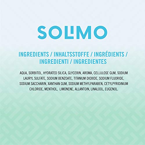 Marca Amazon - Solimo - Pasta dentífrica Cuidado Básico - Antiplaca, 4x125ml