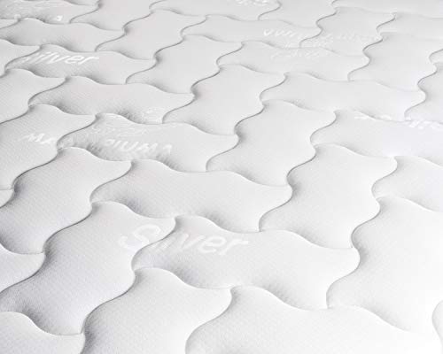 Marcapiuma - Colchón viscoelástico Individual Memory Bio 80x190 Alto 22 cm - Rainbow Plus - H3 Firme 5 Zonas Producto Sanitario CE Funda desenfundable Silver Antiácaros 100% Fabricado en Italia