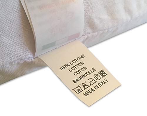 Marcapiuma - Pack de 2 Almohadas de Látex Natural Modelo Jabón 70x40 Almohada Látex Perforada - Funda 100% Algodón Lavable - Ergonómica Alivia Las tensiones cervicales - 100% Fabricadas en Italia