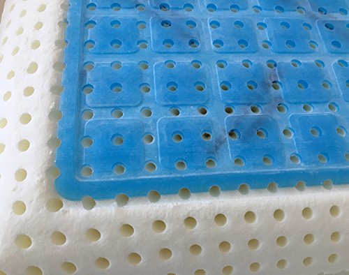 Marcapiuma - Pack de 2 Almohadas Viscoelásticas Memory Gel 70 cm Modelo Jabón Perforado con Funda 100% ALGODÓN - Almohada Viscoelástica Gel Ortopédica - Producto Sanitario - 100% Fabricadas en Italia