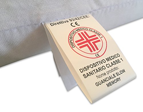 Marcapiuma - Pack de 2 Almohadas Viscoelásticas Memory Gel 70 cm Modelo Jabón Perforado con Funda 100% ALGODÓN - Almohada Viscoelástica Gel Ortopédica - Producto Sanitario - 100% Fabricadas en Italia