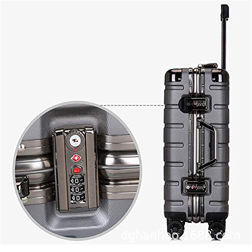 Marco De Aluminio Caja De La Carretilla De Equipajes Caja Universal De La Rueda Silenciosa De Freno De Rueda De Embarque Maleta Contraseña del Cuadro De Estilo Coreano,Oro,24inch