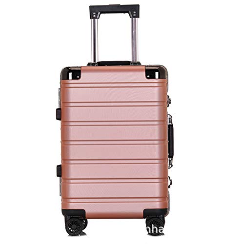 Marco De Aluminio Caja De La Carretilla De Equipajes Caja Universal De La Rueda Silenciosa De Freno De Rueda De Embarque Maleta Contraseña del Cuadro De Estilo Coreano,Oro,24inch