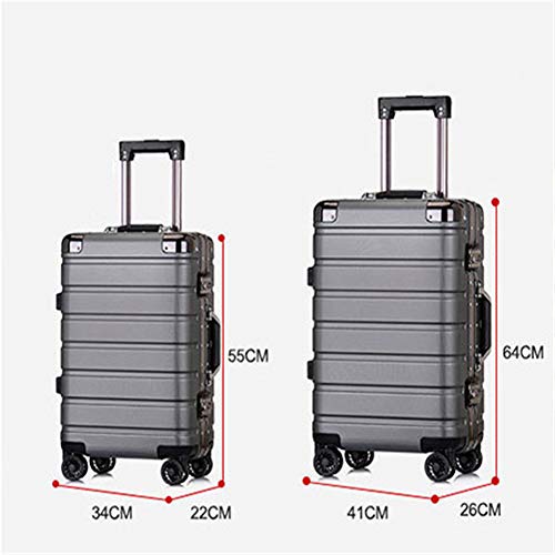 Marco De Aluminio Caja De La Carretilla De Equipajes Caja Universal De La Rueda Silenciosa De Freno De Rueda De Embarque Maleta Contraseña del Cuadro De Estilo Coreano,Oro,24inch