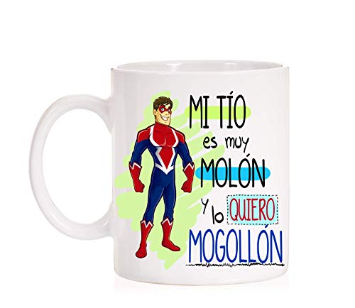 MardeTé Taza Mi Tío es Muy molón y lo Quiero mogollón. Taza Divertida para Titos de Regalo Original