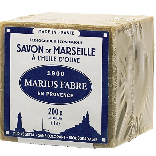 MARIUS FABRE - JABON DE Marsella con Aceite de Oliva, 200 gr - Pack de 3 Cub