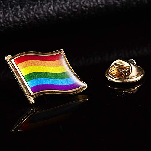 Marlon Nancy - Pin con diseño de bandera gay con corazón esmaltado para ropa y bolsos (multi)