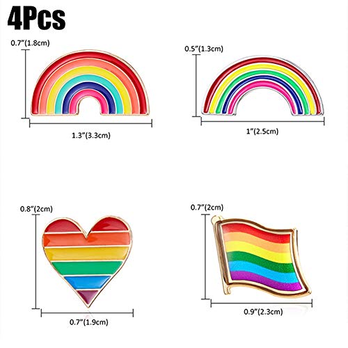 Marlon Nancy - Pin con diseño de bandera gay con corazón esmaltado para ropa y bolsos (multi)