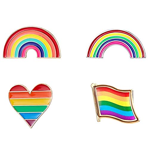 Marlon Nancy - Pin con diseño de bandera gay con corazón esmaltado para ropa y bolsos (multi)