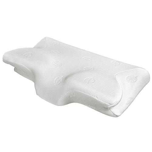 MARNUR Almohada Cervical Espuma Ortopedica Ergonomica para El Dolor de Cuello Almohada Cuello con la Certificación RoHS + Blanco Funda Almohada