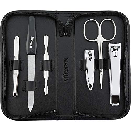 marQus set manicura de 6 piezas de Solingen Alemania - Set de manicura y pedicura para hombre y mujer en estuche, kit de manicura y pedicura ideal para viaje