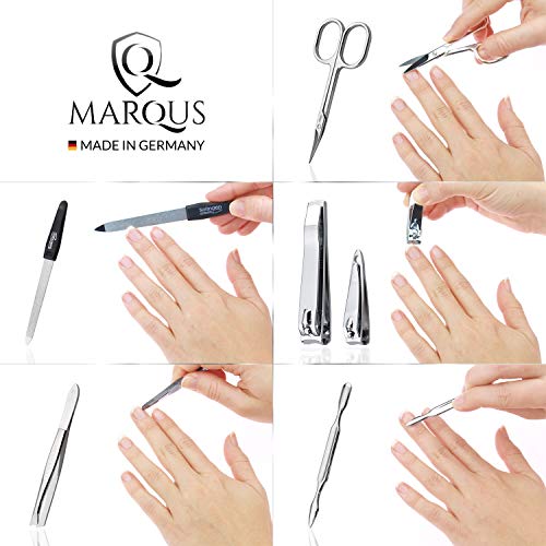 marQus set manicura de 6 piezas de Solingen Alemania - Set de manicura y pedicura para hombre y mujer en estuche, kit de manicura y pedicura ideal para viaje