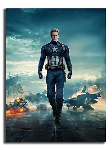 Martillo, héroe, disfraz, escudo, Marvel, Capitán América, elegante arte de la pared impresiones sobre lienzo para sala de estar dormitorio 61 x 91 cm