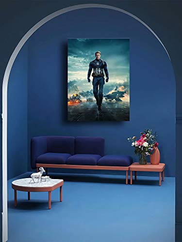 Martillo, héroe, disfraz, escudo, Marvel, Capitán América, elegante arte de la pared impresiones sobre lienzo para sala de estar dormitorio 61 x 91 cm
