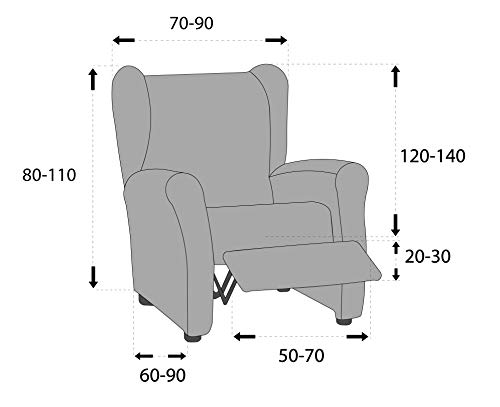 Martina Home Tunez Funda de Sillón, Tela, Gris, Relax