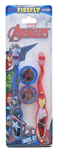 Marvel Los Vengadores- Juego de 2 cepillos de dientes para niños, ideales para viaje 40 g