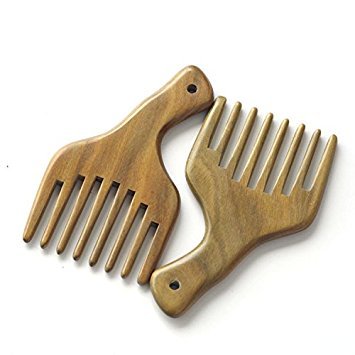 Masaje Peine de madera peine ancho diente verde sándalo peine de bolsillo pequeño cepillo de pelo peine de pelo
