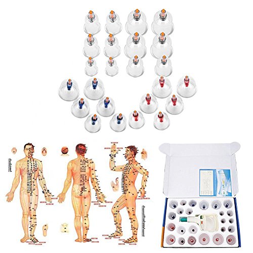 Masaje Ventosa 24 Copa de Vacio Anticelulitico Spa Ahuecamiento masajeador vacio de cuerpo espalda cuello músculos para Alivio dolor de Recuperación de Lesión Tonificación Cuidado de Belleza