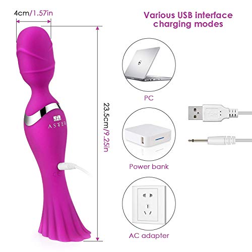 Masajeador, 10 Modos de Masaje, Doble Motor, Recargables