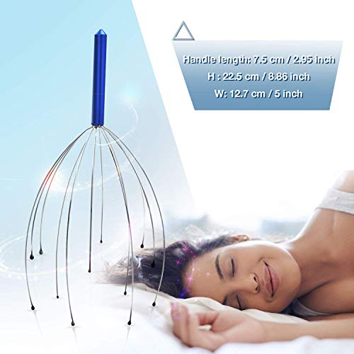 Masajeador Cabeza Masajeador del Cuero Cabelludo para Masaje Cuello Espalda Brazo para Relajarse (Pack de 2, colores al azar) - Cosquilleo de cabeza - Head Scratcher