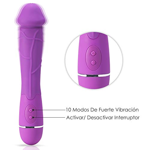 Masajeador con 10 Modos, Impermeable, Heathy y Safty, Púrpura