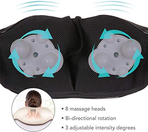 Masajeador Cuello Cervical Espalda Eléctrico, Masajeador de Hombros con Calor para Relajar y Aliviar los Dolores de los Músculos