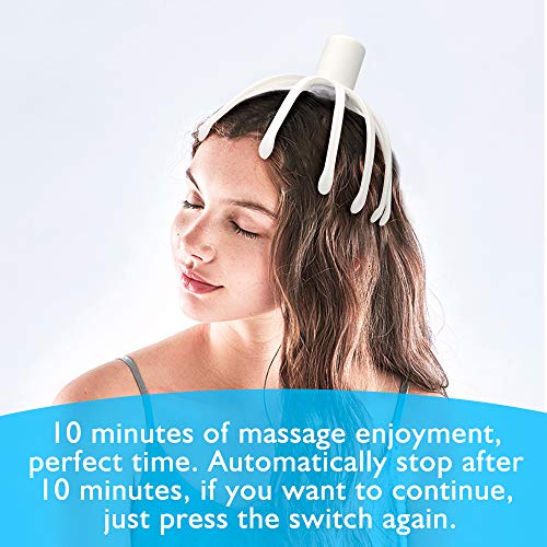 Masajeador de cabeza cuero cabelludo, CestMall Rascador de cabeza eléctrico con luz roja LED y 2 modos de masaje Pulpo Masajeador de la salud para la estimulación del cabello y la relajación profunda
