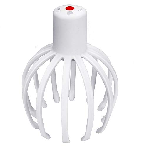 Masajeador de cabeza cuero cabelludo, CestMall Rascador de cabeza eléctrico con luz roja LED y 2 modos de masaje Pulpo Masajeador de la salud para la estimulación del cabello y la relajación profunda