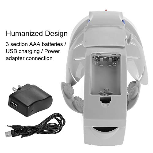 Masajeador de cabeza eléctrico, vibración neumática con sensación de presión, con dedos masaje de relajación y música relajante (USB Interface)