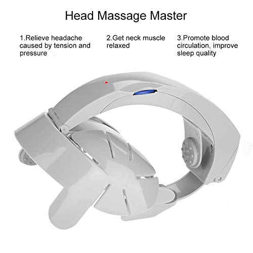 Masajeador de cabeza eléctrico, vibración neumática con sensación de presión, con dedos masaje de relajación y música relajante (USB Interface)