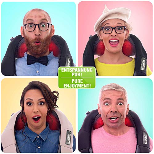 Masajeador de Cuello Cervical Espalda Eléctrico Calor Infrarrojo alivia contracturas reduce el estrés 7 AÑOS DE GARANTÍA Donnerberg Marca Original Alemana Masaje Muscular profundo