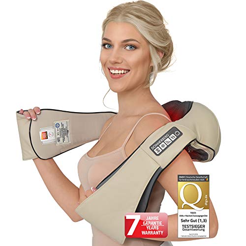 Masajeador de Cuello Cervical Espalda Eléctrico Calor Infrarrojo alivia contracturas reduce el estrés 7 AÑOS DE GARANTÍA Donnerberg Marca Original Alemana Masaje Muscular profundo
