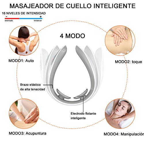 Masajeador de Cuello Eléctrico - U UZOPI Masajeador Cuello Cervical Masajeador Espalda Electrico Masajeador Electromagnético Masajeador Cervical Dolores Cervicales de 16 Nivel de Fuerza