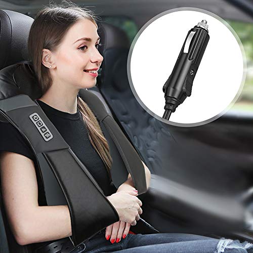 Masajeador de Cuello Hombros Espalda Eléctrico con Función de Calor, Shiatsu Masajeador Cervical, Masaje de Rotación 3D, Velocidad Ajustable, Relajación para Cuello y Hombros en Casa, Oficina o Coche