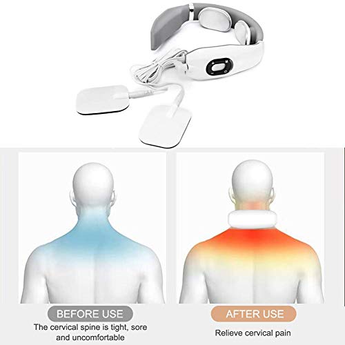 Masajeador de Cuello, Masajeador Electromagnético, Masajeador de Cuello Multifunción, Masajeador Inalámbrico Electrónico Puede Aliviar Rápidamente el Dolor Cervical
