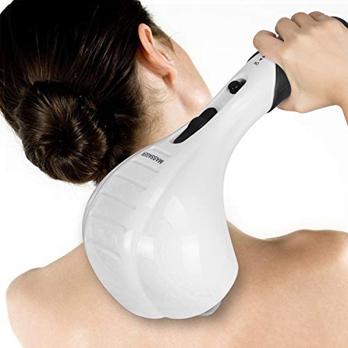 Masajeador de mano, masajeador de cuello eléctrico de cuerpo completo de doble cabeza, masaje de percusión de tejido profundo para cuello, hombro, espalda, pierna, pie