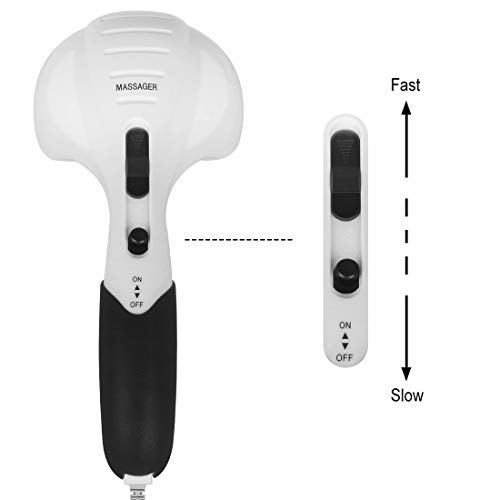 Masajeador de mano, masajeador de cuello eléctrico de cuerpo completo de doble cabeza, masaje de percusión de tejido profundo para cuello, hombro, espalda, pierna, pie