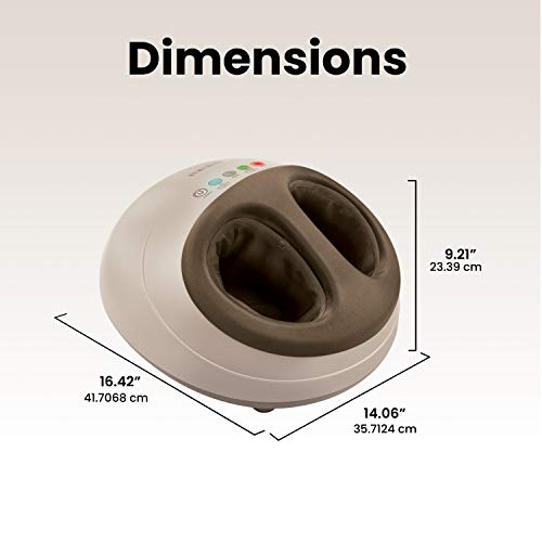 Masajeador de pies HoMedics Shiatsu Air Pro con calor | Compresión de aire, masaje de calentamiento, objetivos nudos y puntos de presión, amasado profundo | Alivia los pies cansados