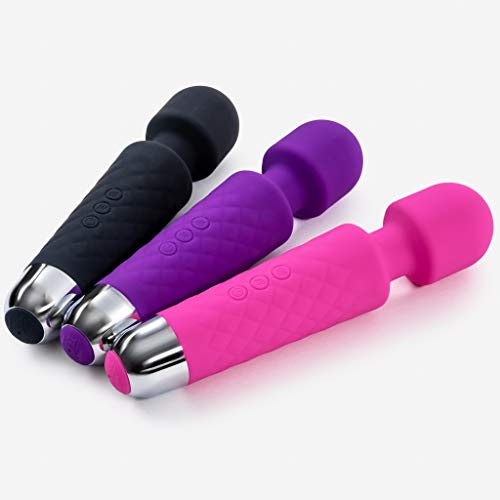 Masajeador Eléctrica Recargable Wand Massager - Con 20 patrones de vibración y 8 velocidades - Carga por USB - de Six Nine (Negro)