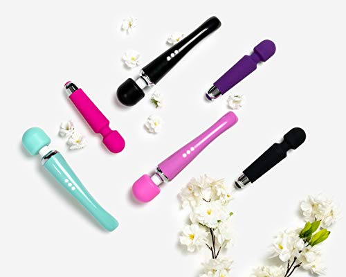 Masajeador Eléctrica Recargable Wand Massager - Con 20 patrones de vibración y 8 velocidades - Carga por USB - de Six Nine (Negro)